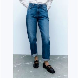 Zara High Rise Five Pockets Straight Leg Full Length Jeans Size 0